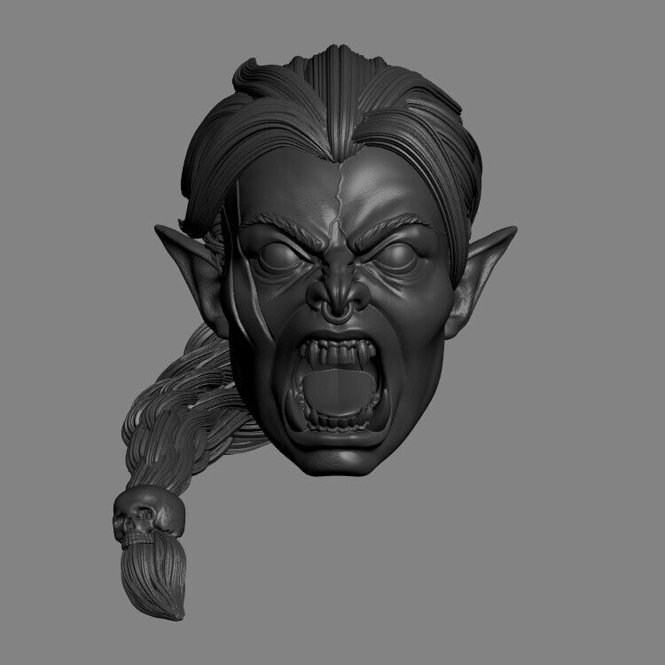 Savage Female Orc v5 D&D Fantasy Warhammer WoW custom head for action figures