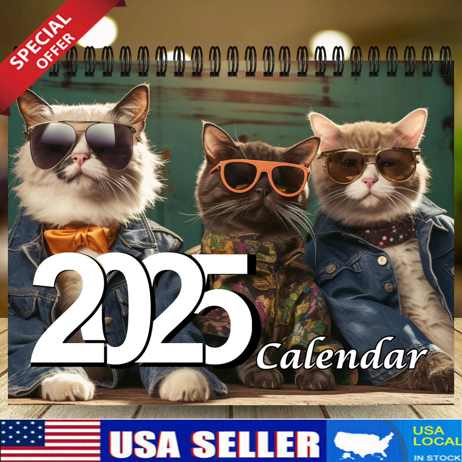 2025 Stylish Cats Calendar, 12 Month Calendar, Cute Cat Calendar, 2025 Calendar