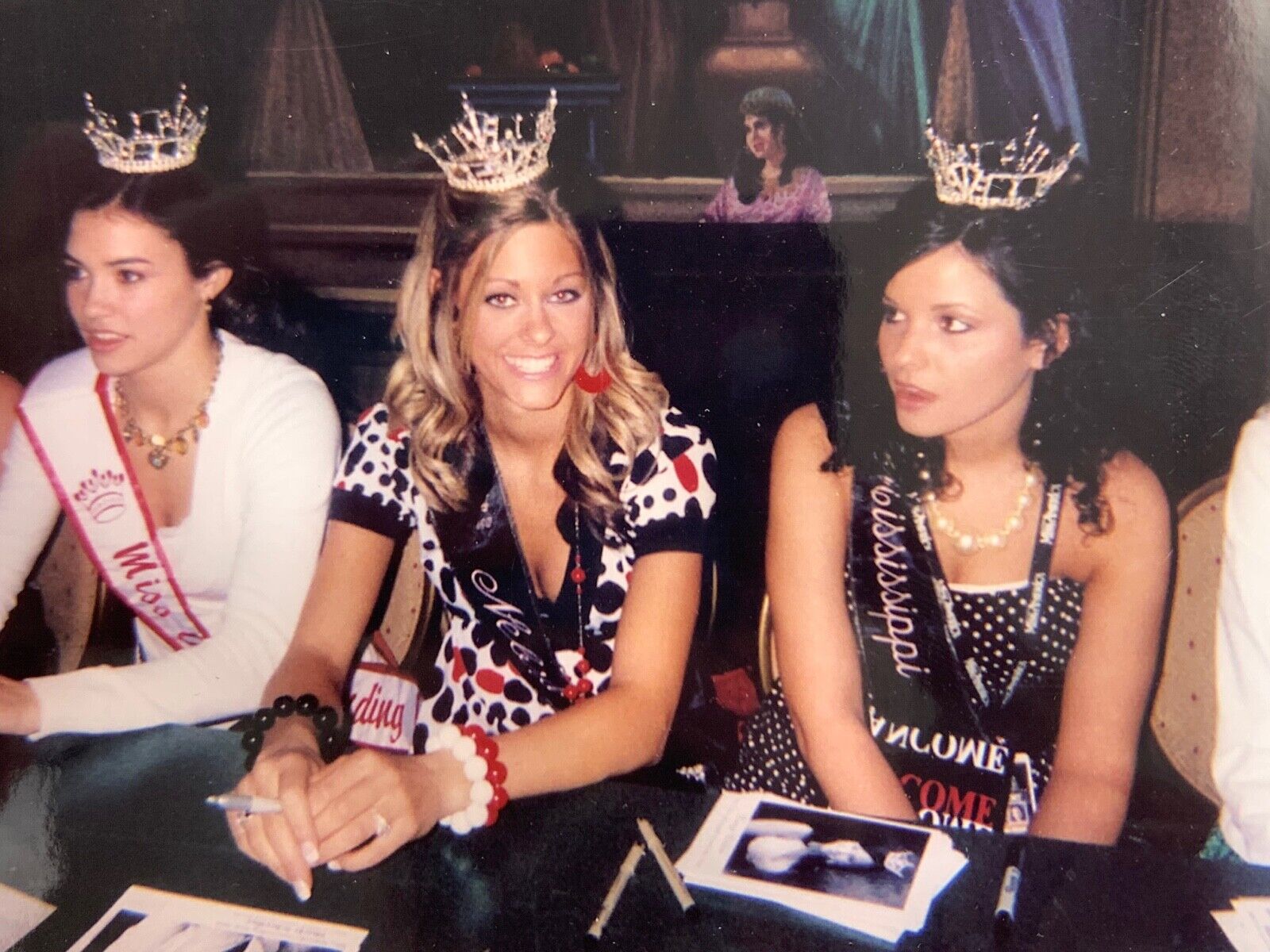 (AeB) Photograph Snapshot Young Women Group Miss State Winners Tiaras Crowns