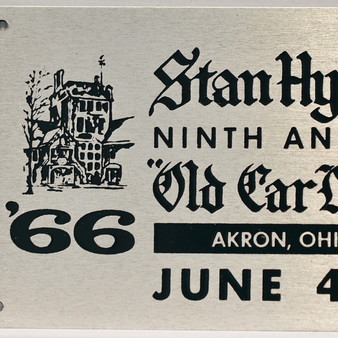 1966 Antique Auto Show Old Cars Days Stan Hywet Hall & Gardens Akron Ohio Plaque