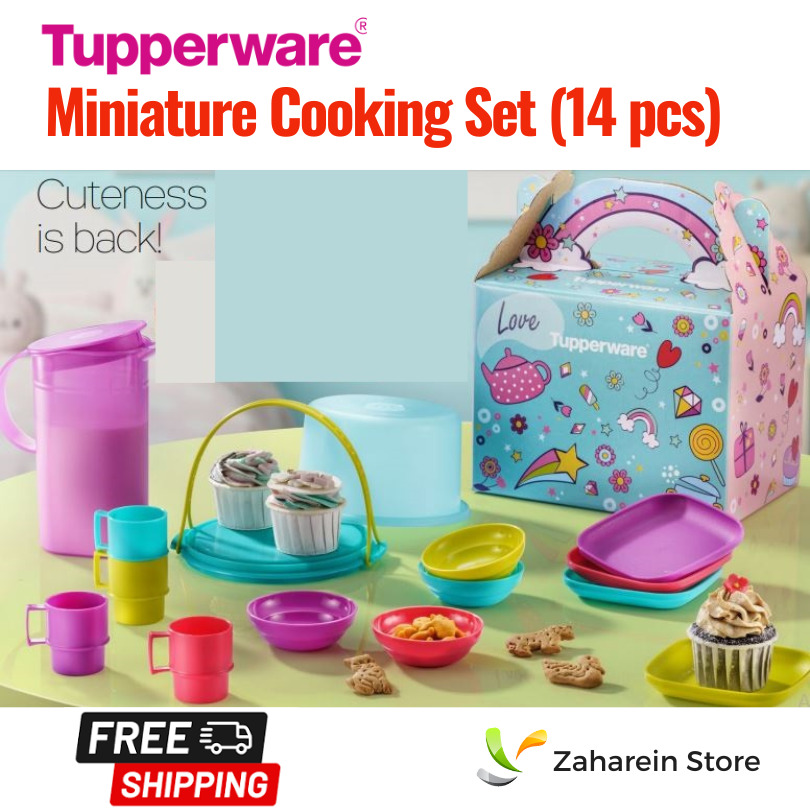 Tupperware 14pcs Miniature Cooking Set Kids Play Mini Toy Set Xmas Gift BPA-Free