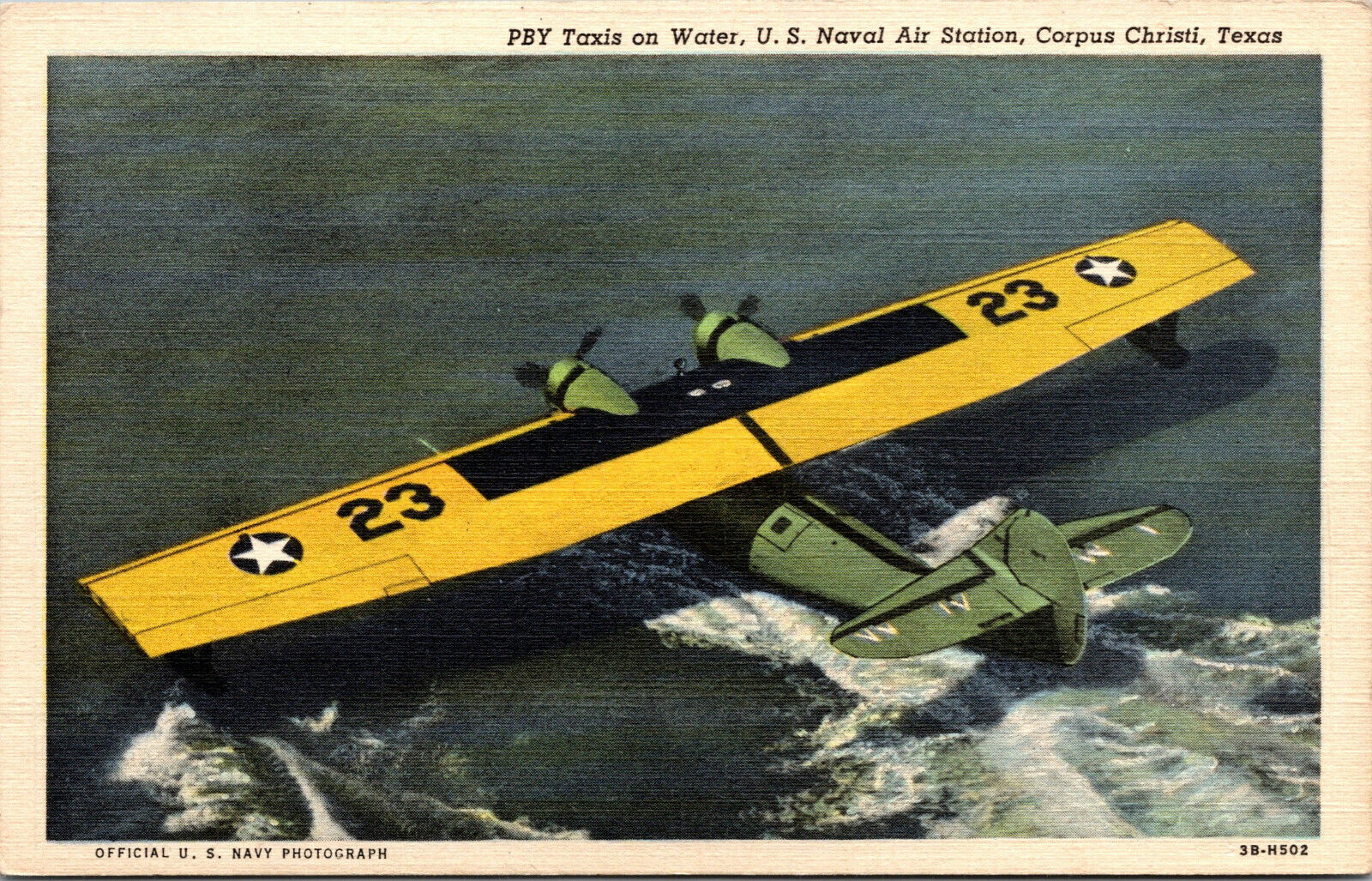 VTG PBY Catalina Water Boat Plane Aircraft WWII Era Corpus Christi TX Postcard