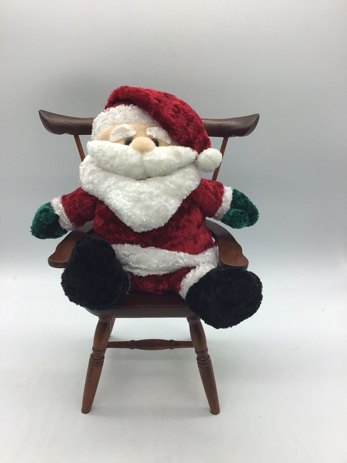 Plush Santa Claus Doll Sitting In Chair (Doll 8 Inches/ Chair 9 Inches)