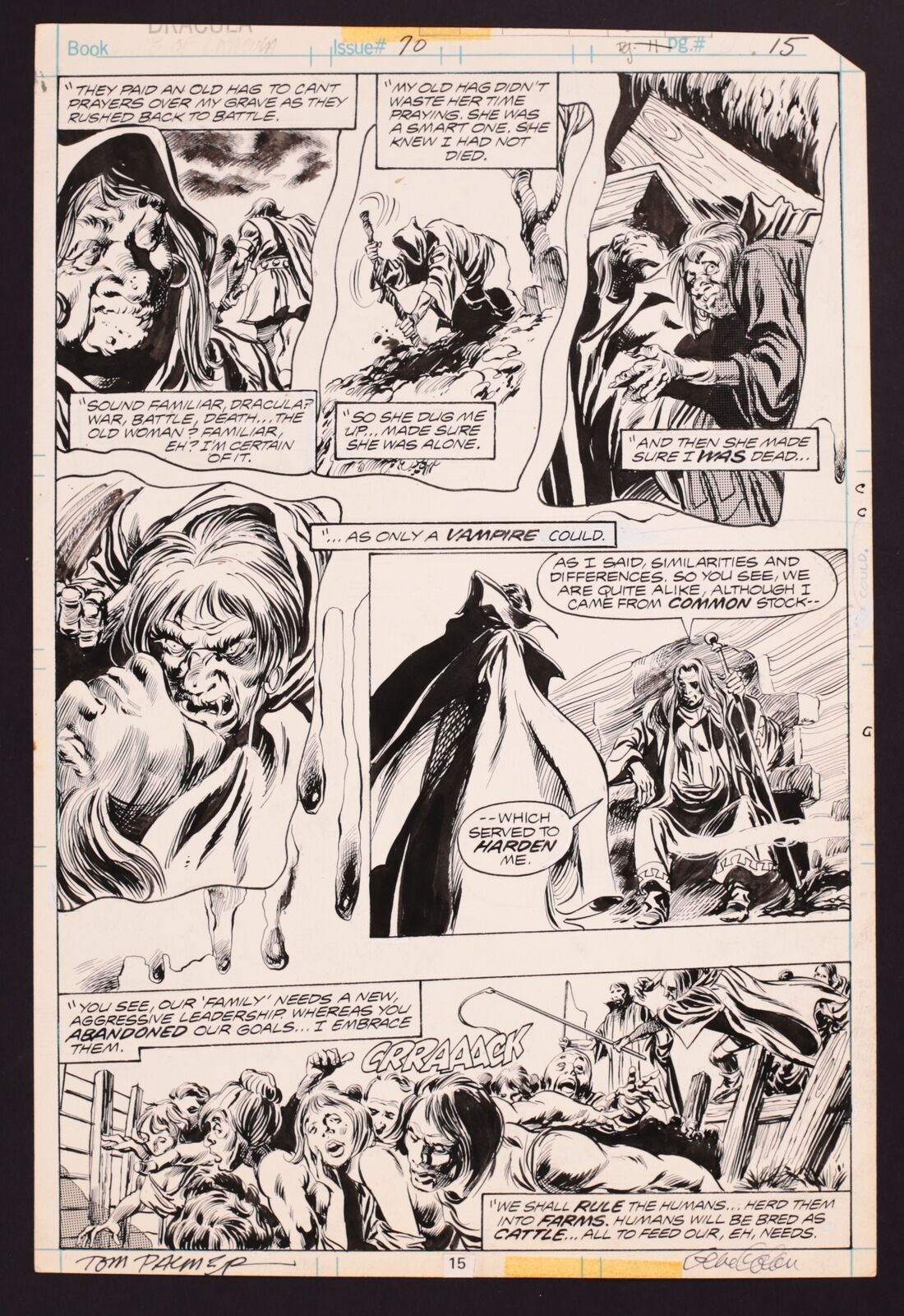 Original Art from Tomb of Dracula #70 (1979) Pg 15 by Gene Colan & Tom Palmer