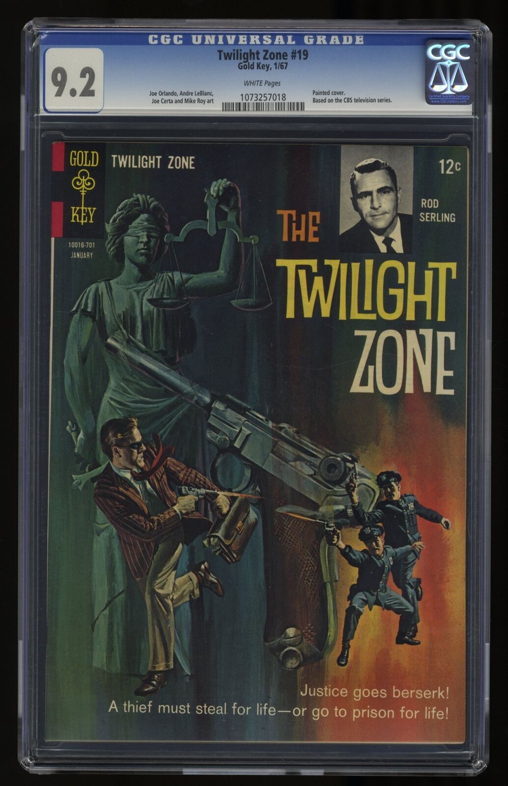 Twilight Zone (1962) #19 CGC NM- 9.2 White Pages Gold Key