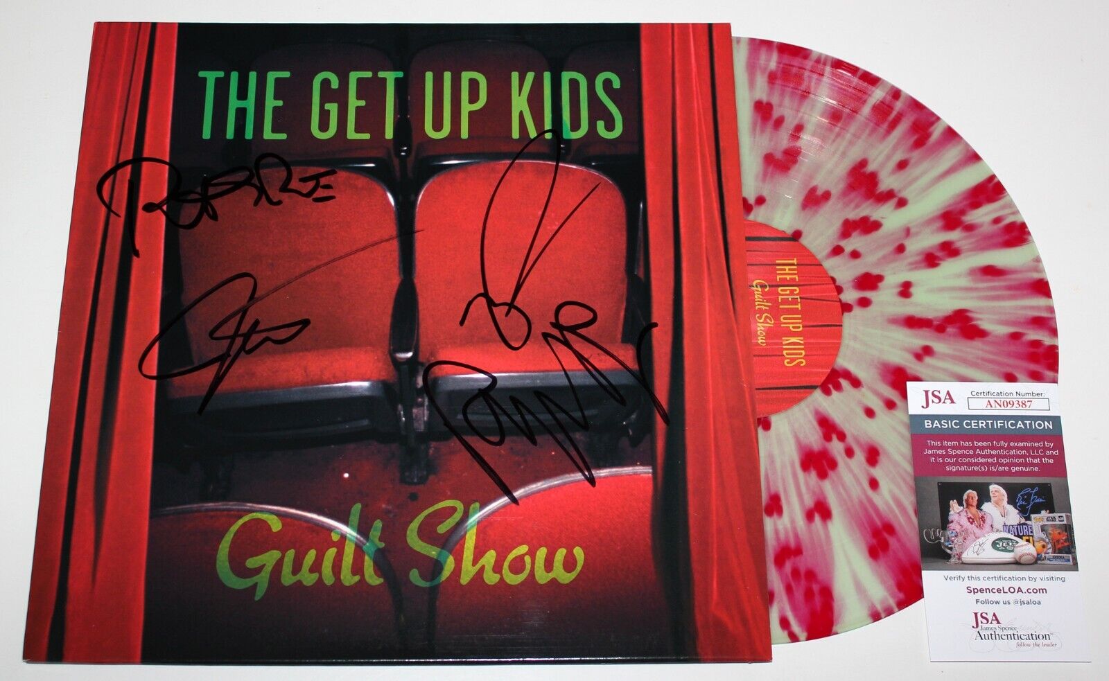 THE GET UP KIDS SIGNED GUILT SHOW LP VINYL RECORD ALBUM TGUK AUTOGRAPHED JSA COA