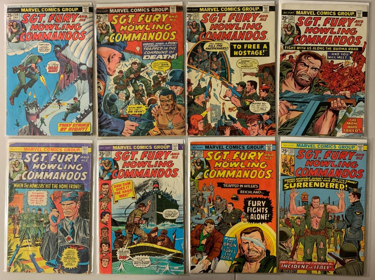 Sgt. Fury Howling Commandos lot #119-167 Marvel (avg 5.0) 33 diff (1974-\'81)