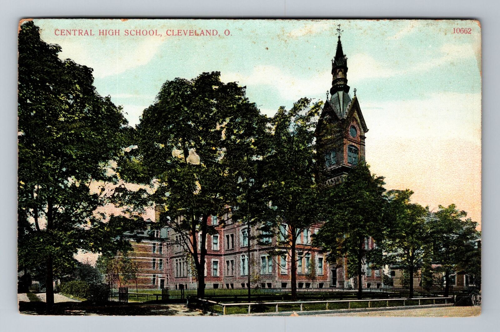 Cleveland OH-Ohio, Central High School, Vintage Postcard