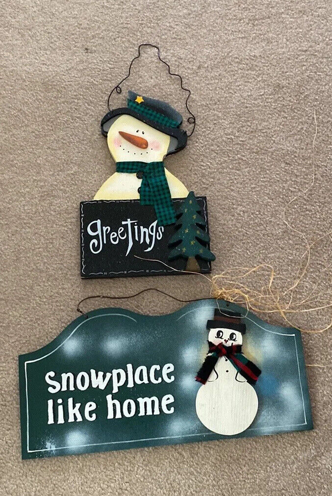 2 Very Cute Christmas Snowman Decorations