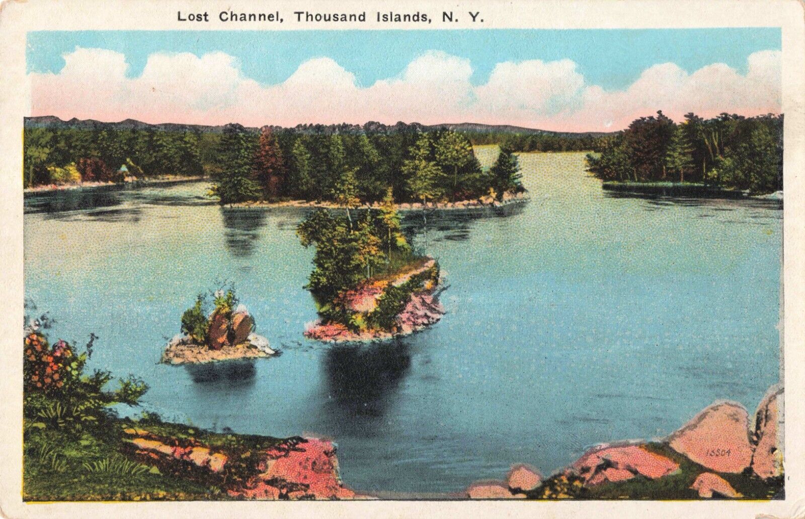 Thousand Islands NY New York, Lost Channel, Vintage Postcard