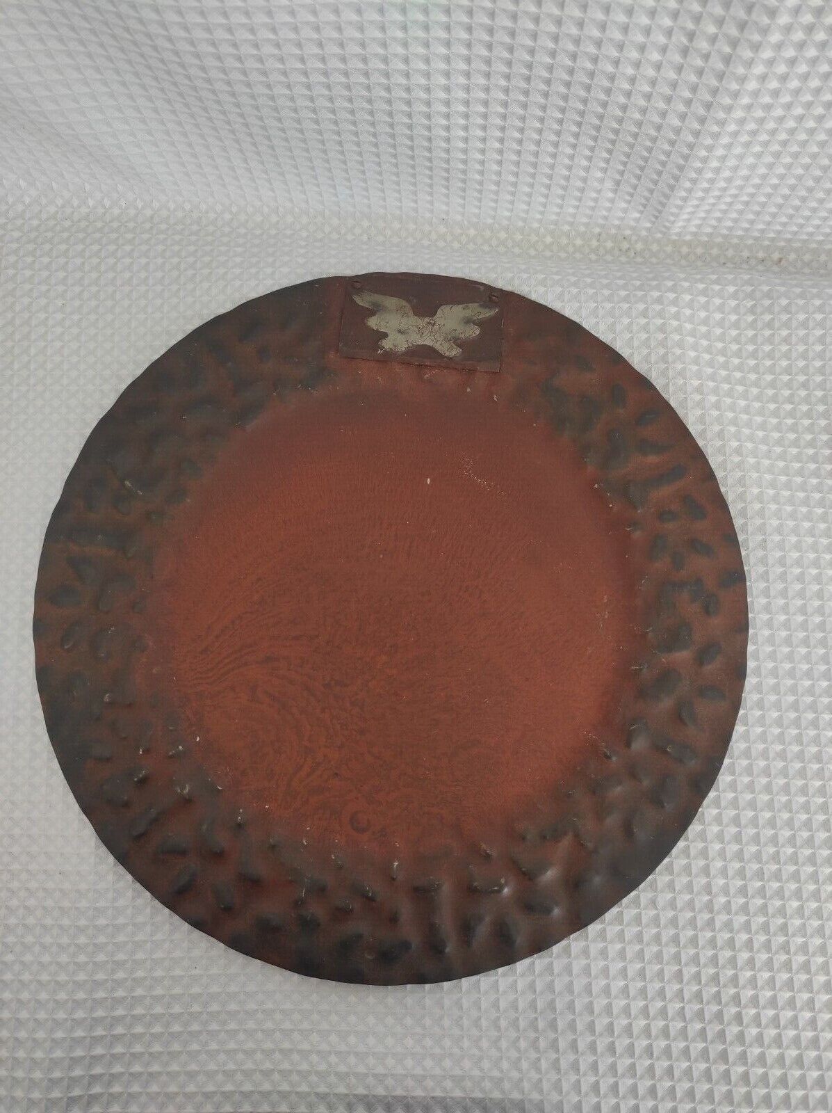 JAN BARBOGLIO 14” Hand Hammered Rustic Iron Charger Tray