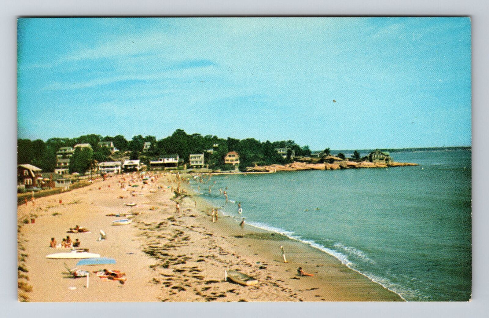 South Lyme CT-Connecticut Point O\'Woods Beach Scene Vintage Souvenir Postcard