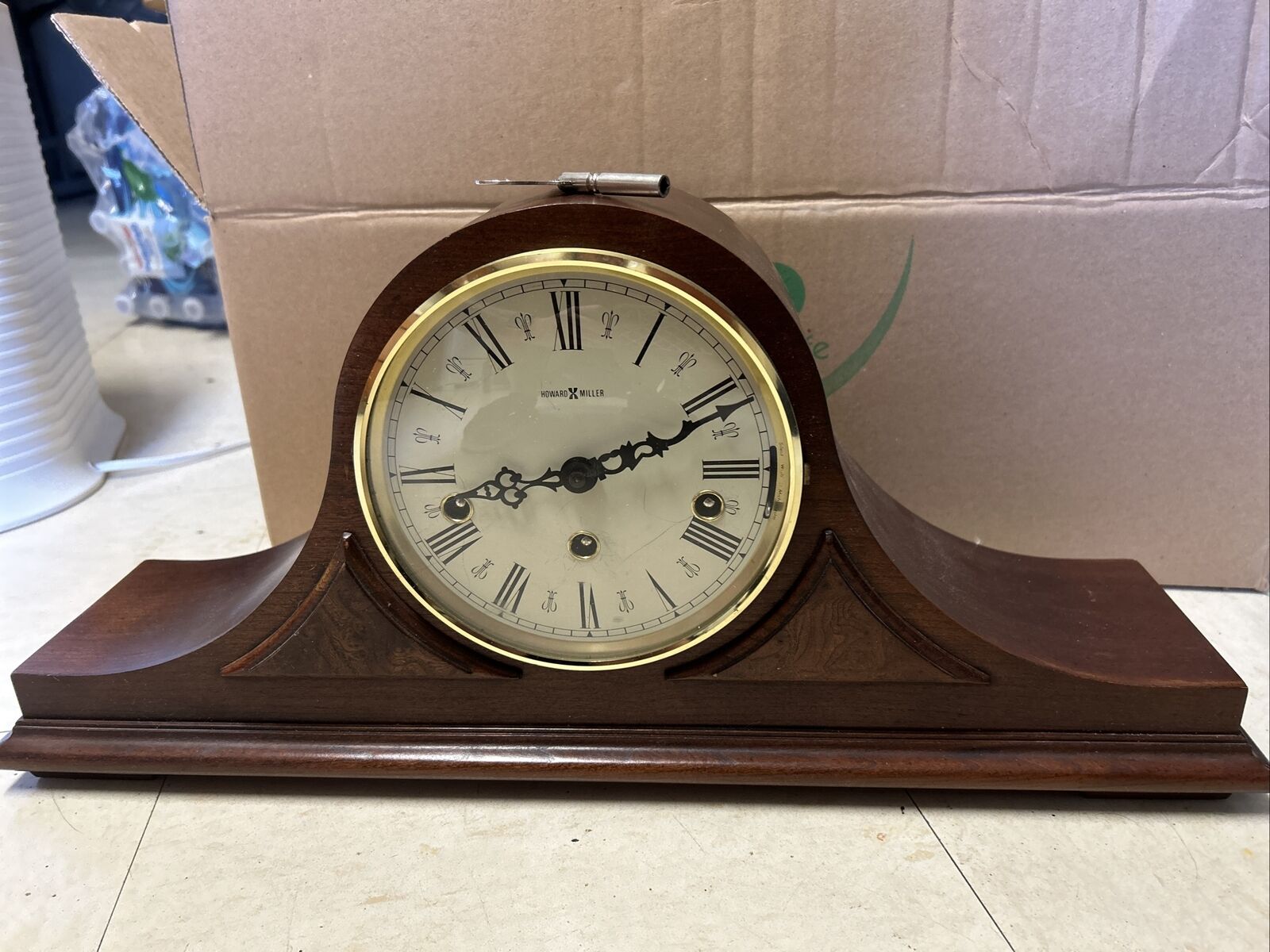 Vintage Howard Miller Mantle Clock Westminster Chime No. 612-374 WORKS