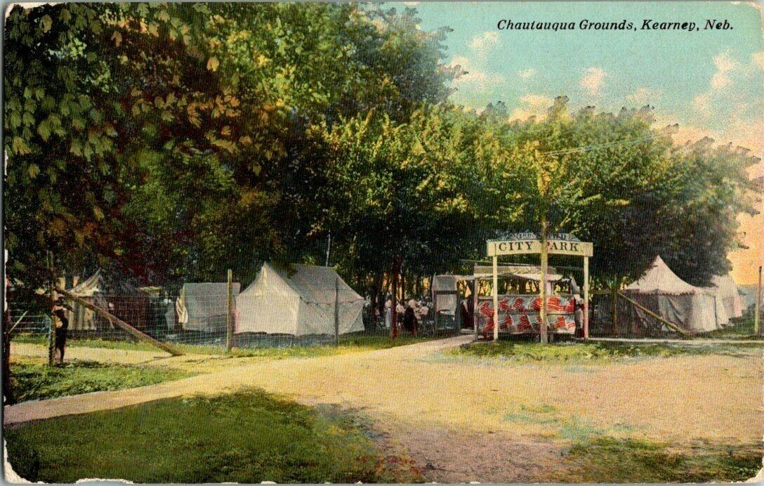 1910. CITY PARK. CHAUTAUQUA GROUNDS. KEARNEY, NEB. POSTCARD II5