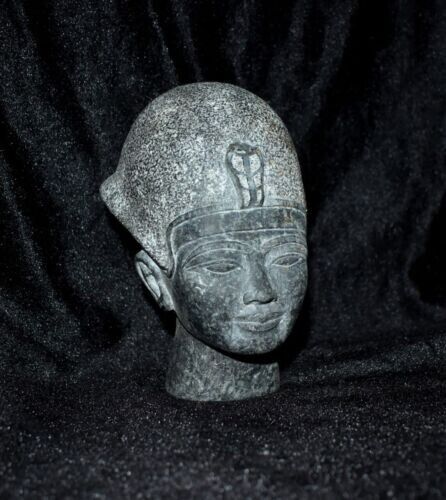 RARE ANTIQUE MASTERPIECE Of King Tutankhamun Head Made Of Solid Granite Bc