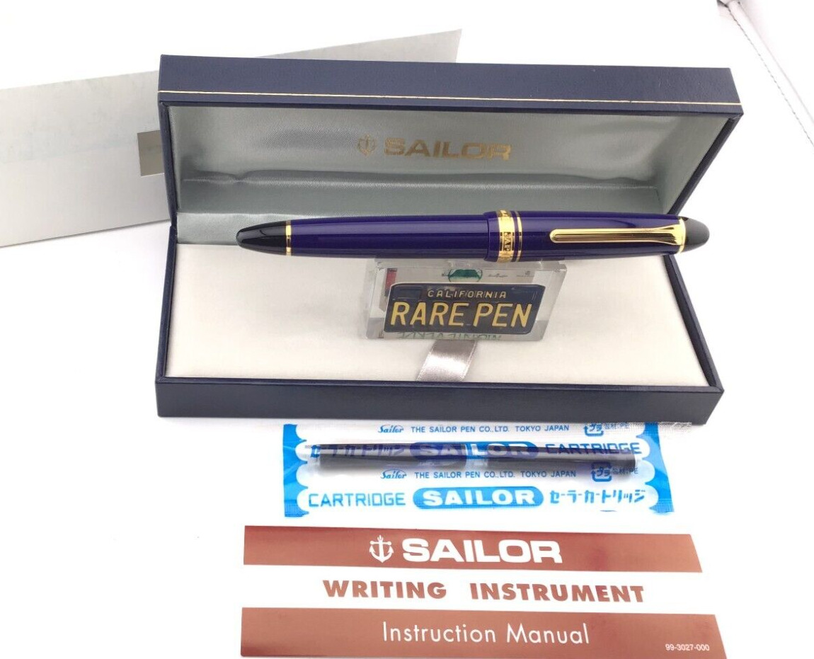 SAILOR 1911 FOUNTAIN PEN  LARGE BLUE WITH GOLD TRIM 21K M-S MUSIC  nib NEW