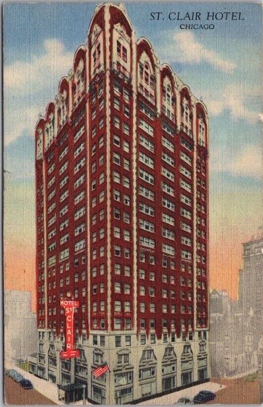 Chicago, Illinois Postcard ST. CLAIR HOTEL 