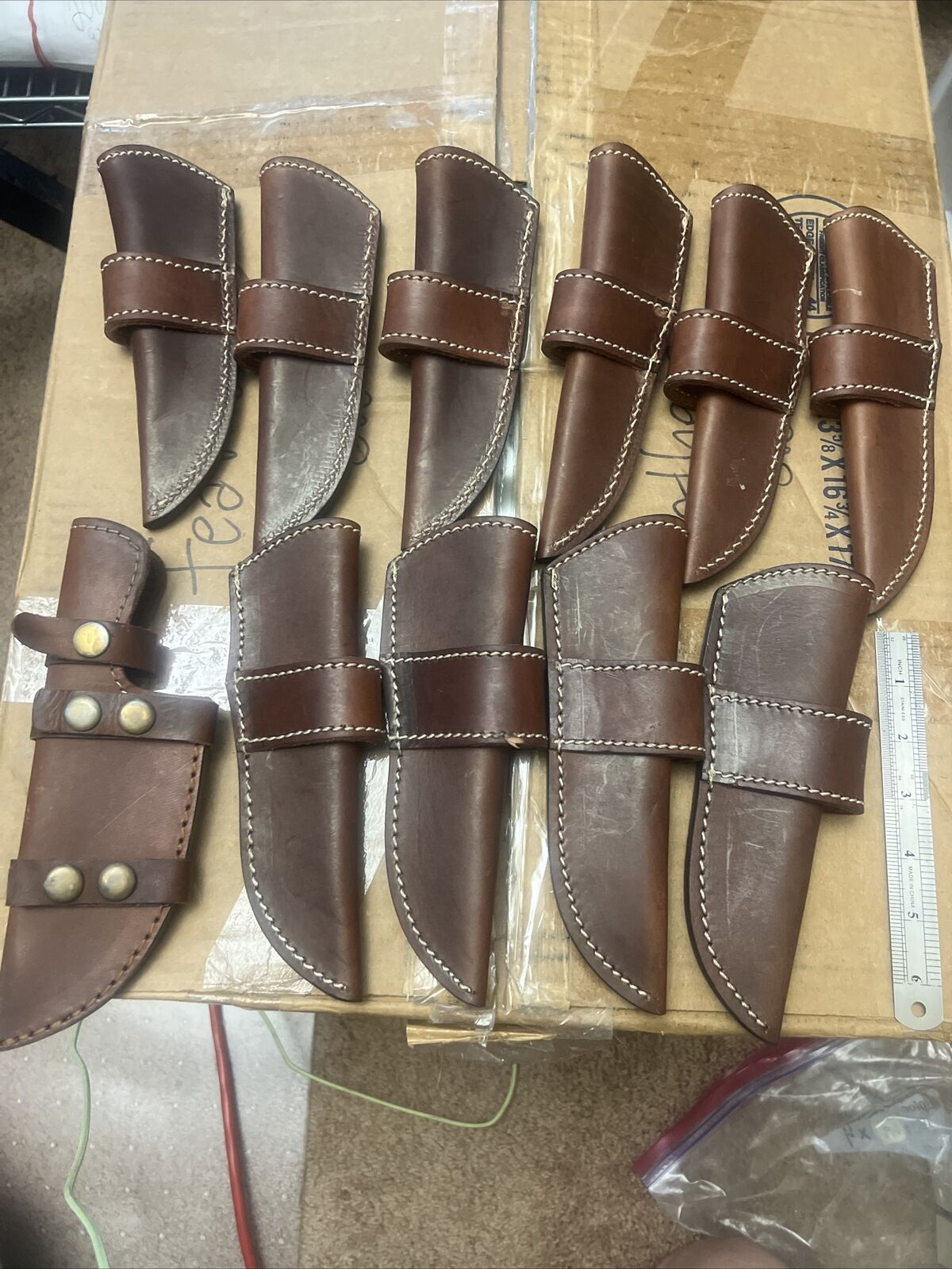 LOT OF 10 Custom Handmade Horizontal Knife Leather Sheaths For Right/Left Hand