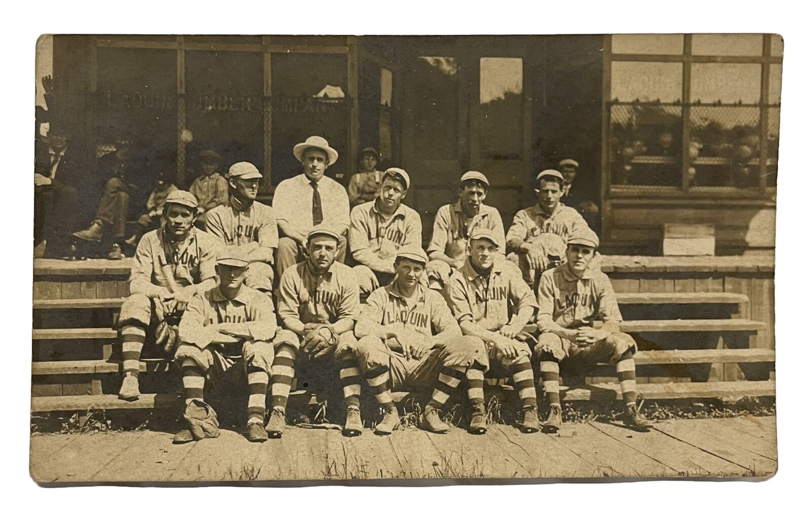 Laquin PA Baseball Team Photo Harbot Vintage Antique Unused Penna Postcard
