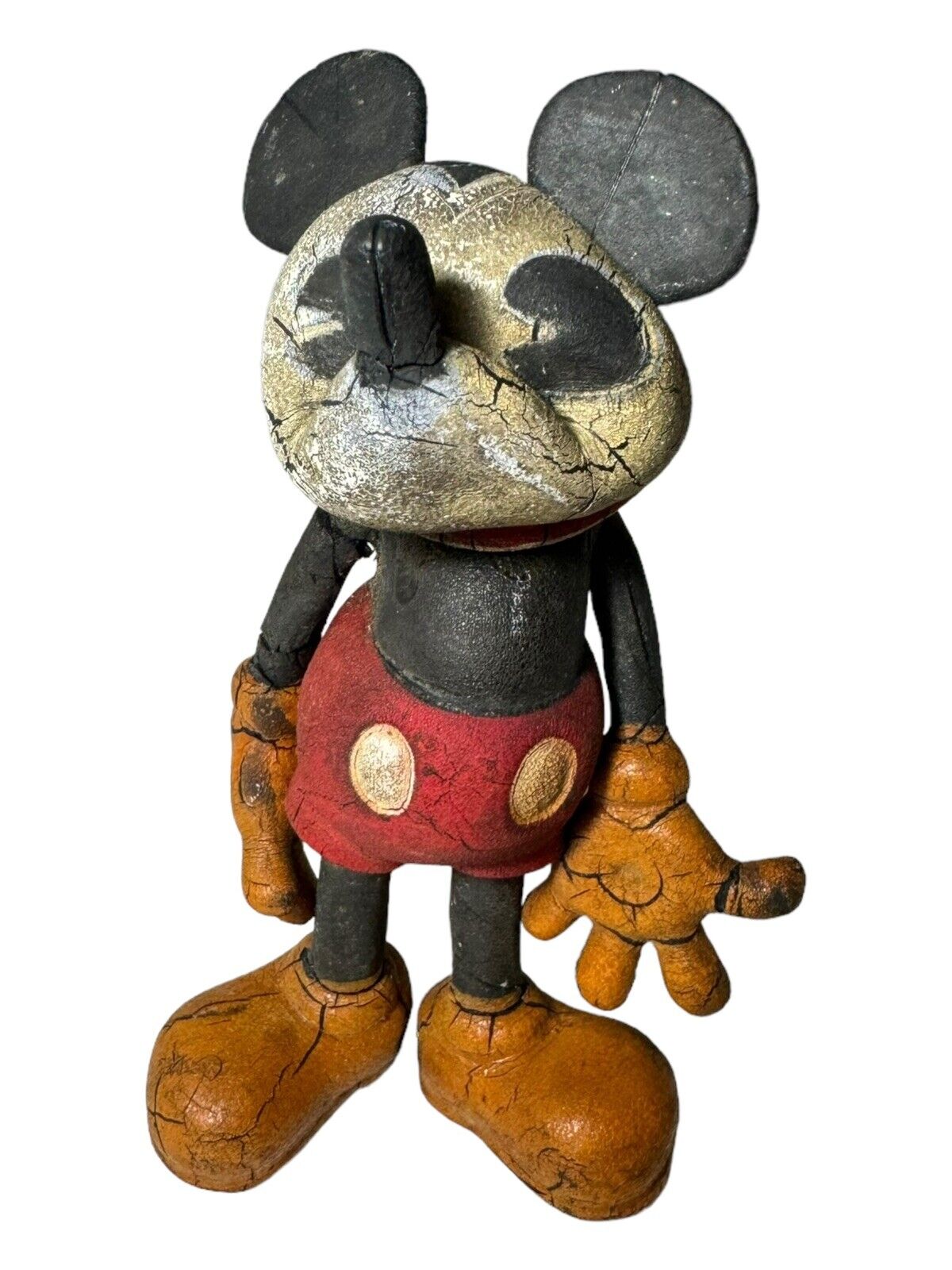 1930's Sieberling Rubber Mickey Mouse Pie-eyed Figure Toy Disney