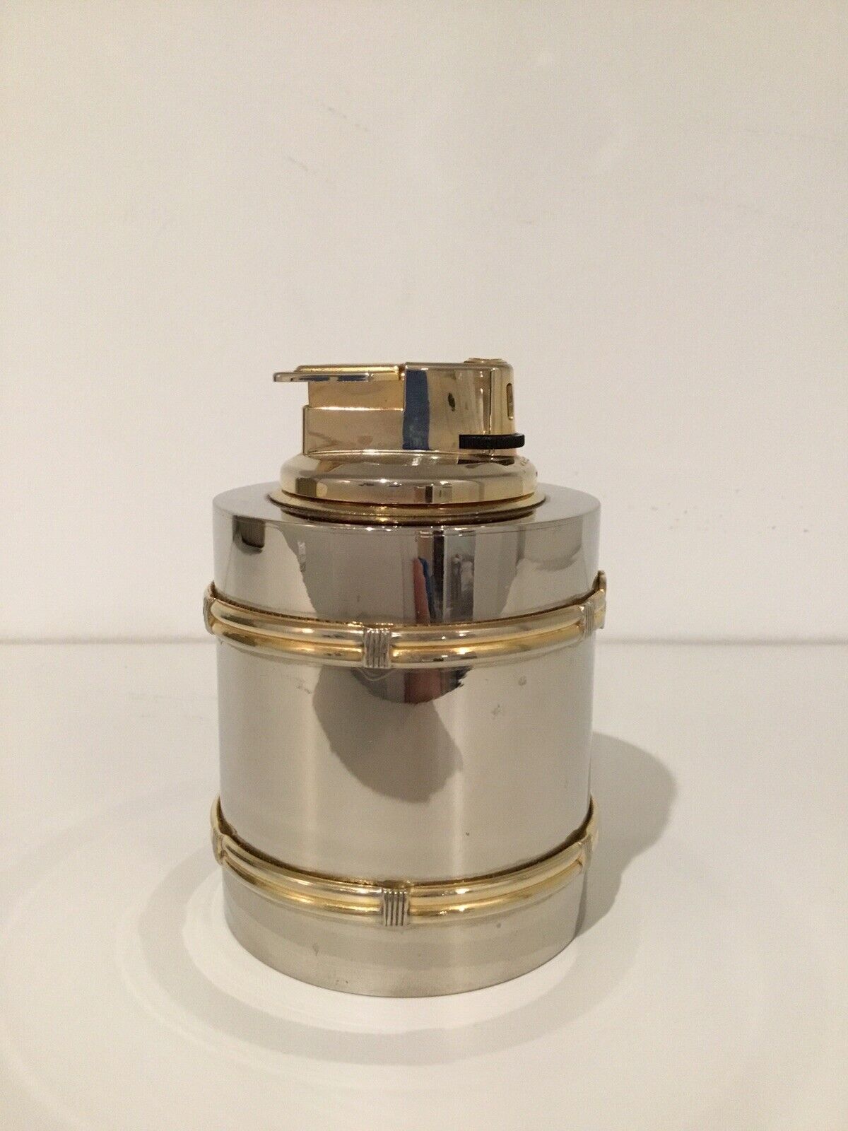 GUCCI 1970s CLASSIC RARE TABLE LIGHTER WITH GOLD-PLATED ROPE DESIGN GUCCI SIGNED