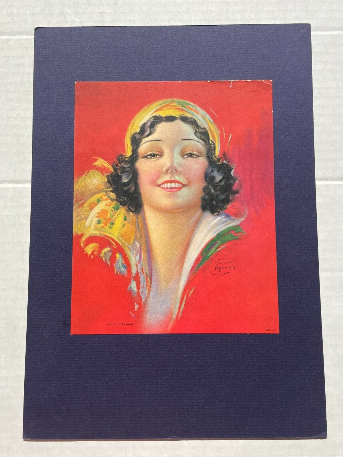 1940-50's Original Pinup Girl Picture Hello Everybody by William Boynton