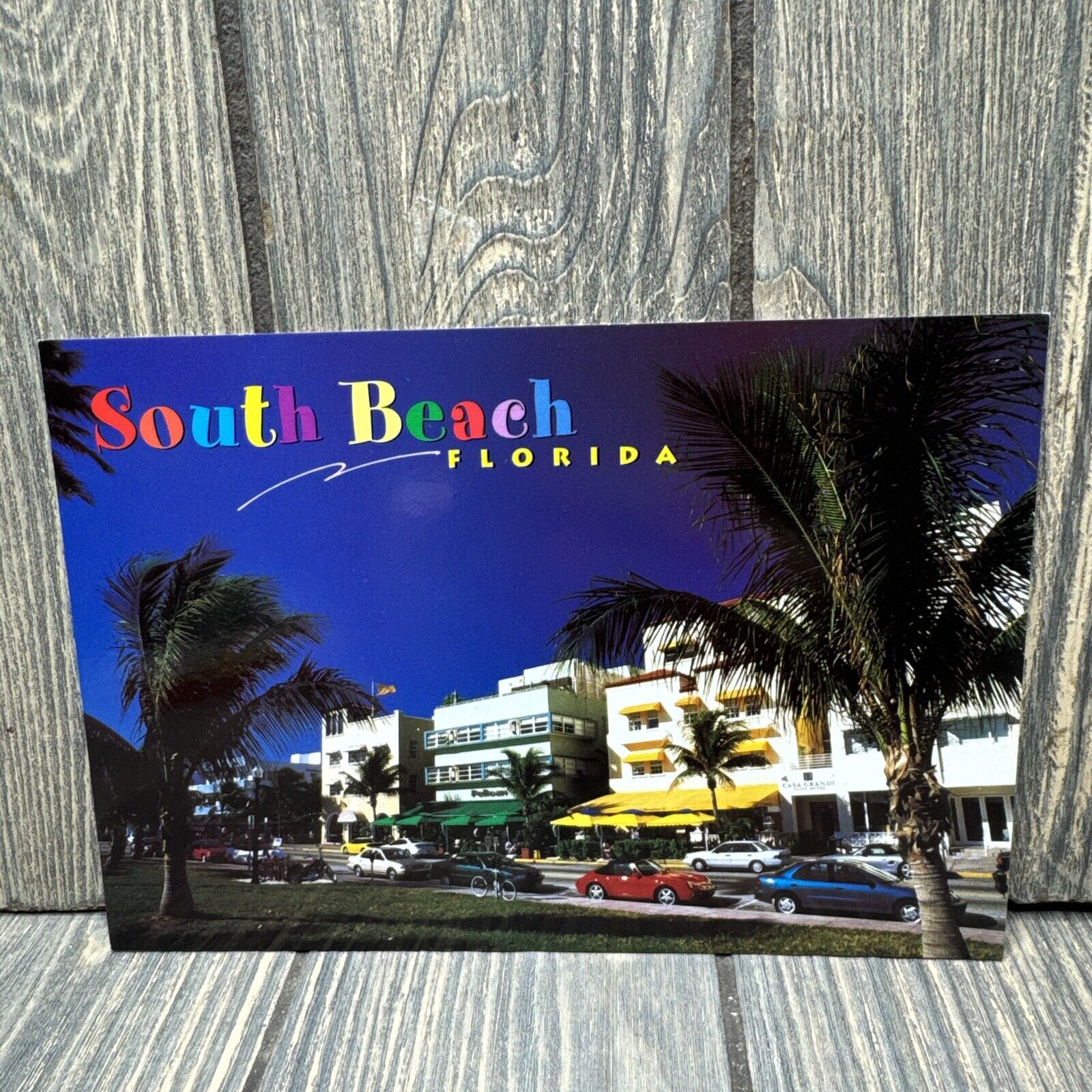 Vintage South Beach Florida Colorful Cars Hotels Homes Post Card