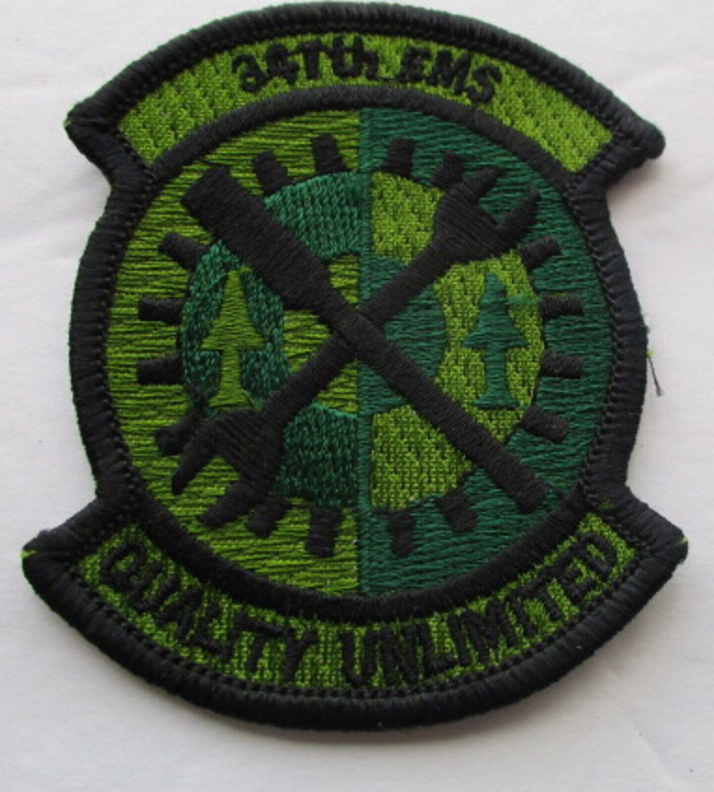 UNITED STATES AIR FORCE U.S.A.F. 34th EMS QUALITY UNLIMITED PATCH