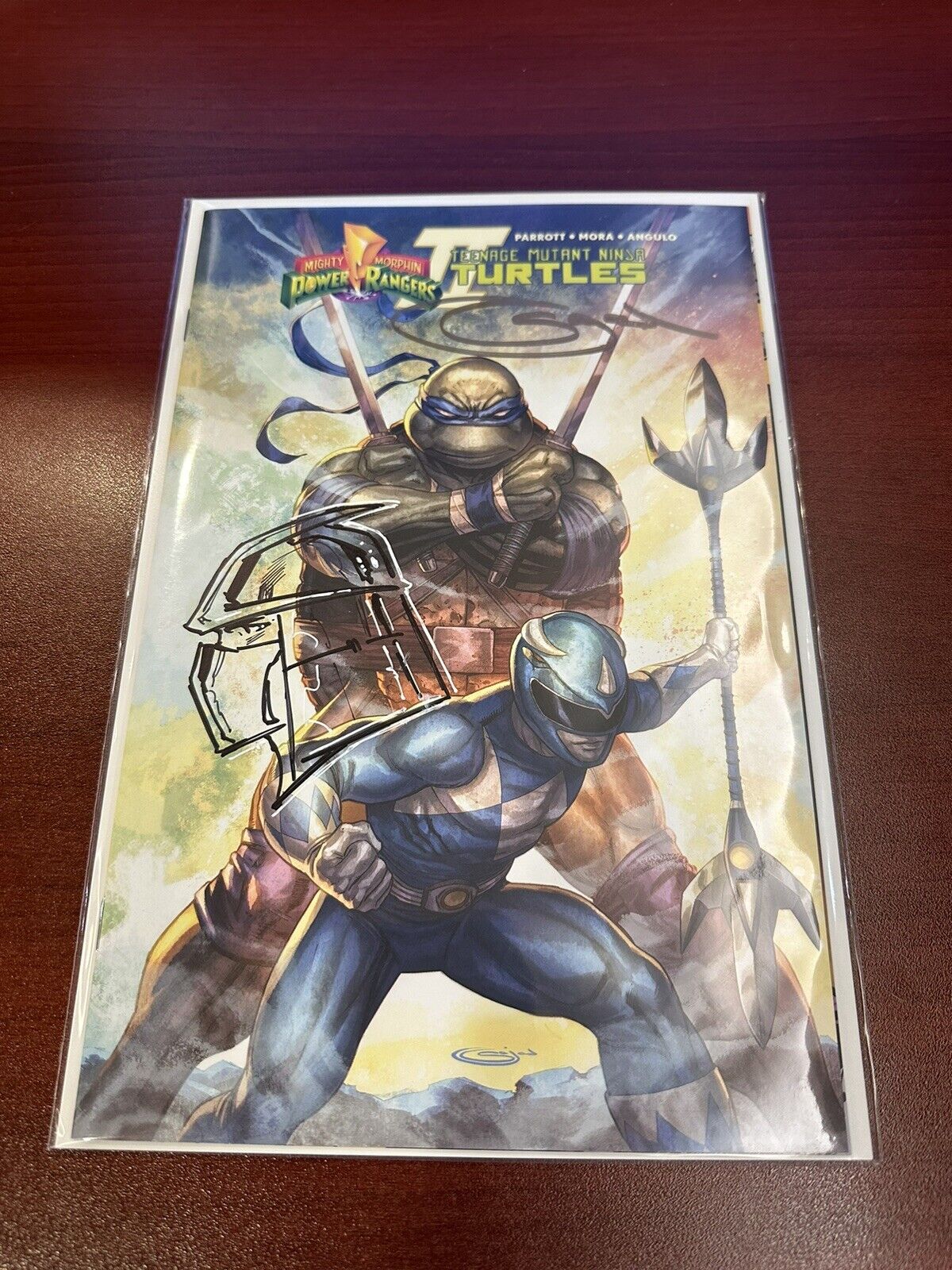 TMNT Power Rangers Comic Remarque Signed Sajad Shah #3 with COA