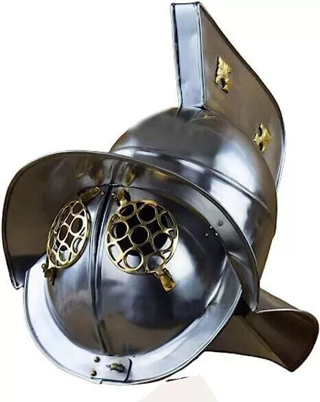 Medieval Thracian Gladiator Helmet Thraex Steel With Leather Liner X-mas Costume