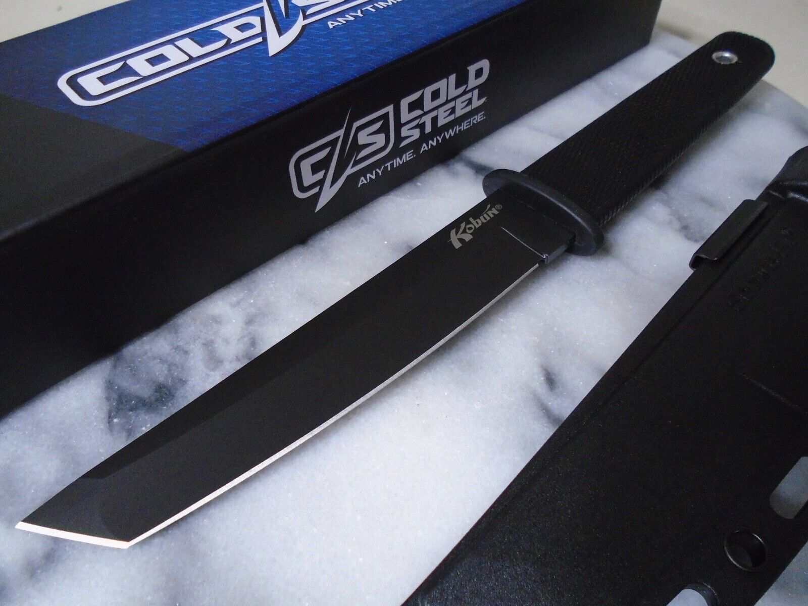 Cold Steel Kobun Tanto Fixed Blade Knife Full Tang Aus-8A Blackout CS-17T-BKBK