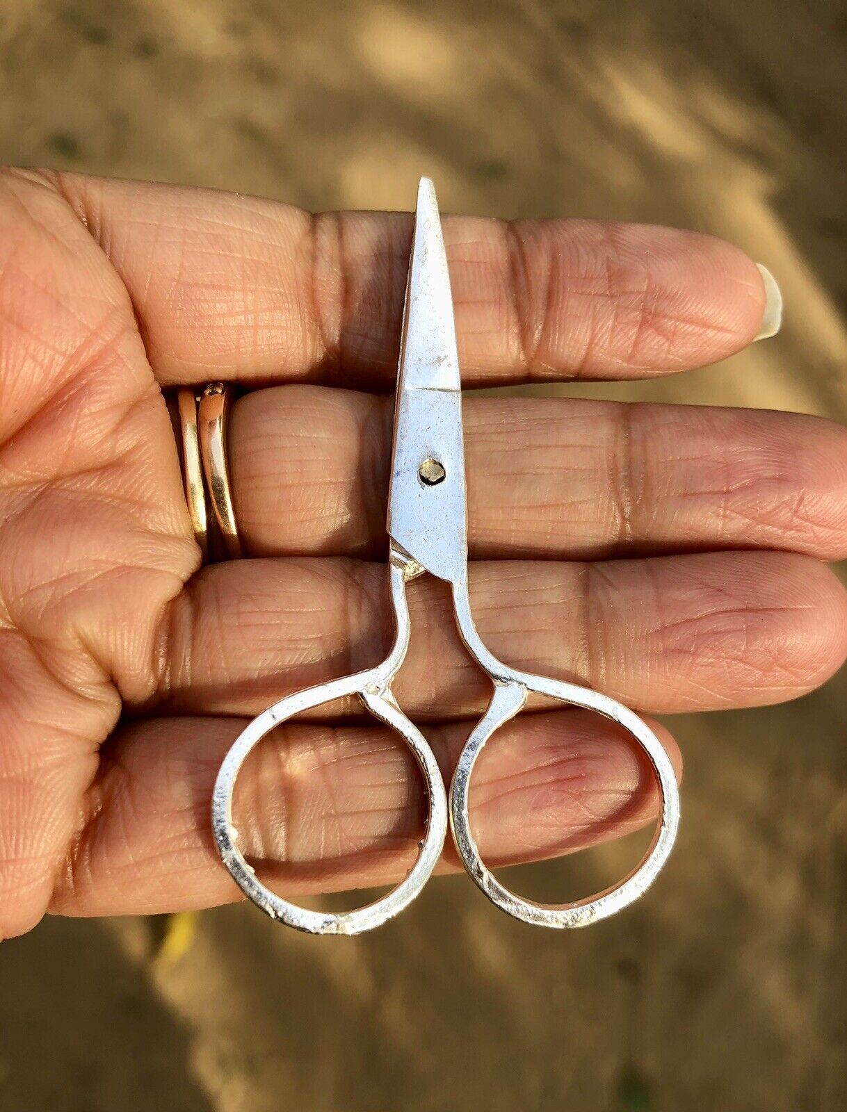 925 Sterling Silver Handmade Scissors, Shears, Indian Kainchi, 7.5 gm 2.5 inch +
