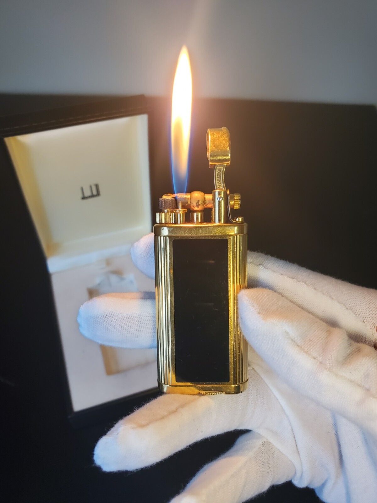 Rare Dunhill Unique with Gold Plating and Lacquer with Box