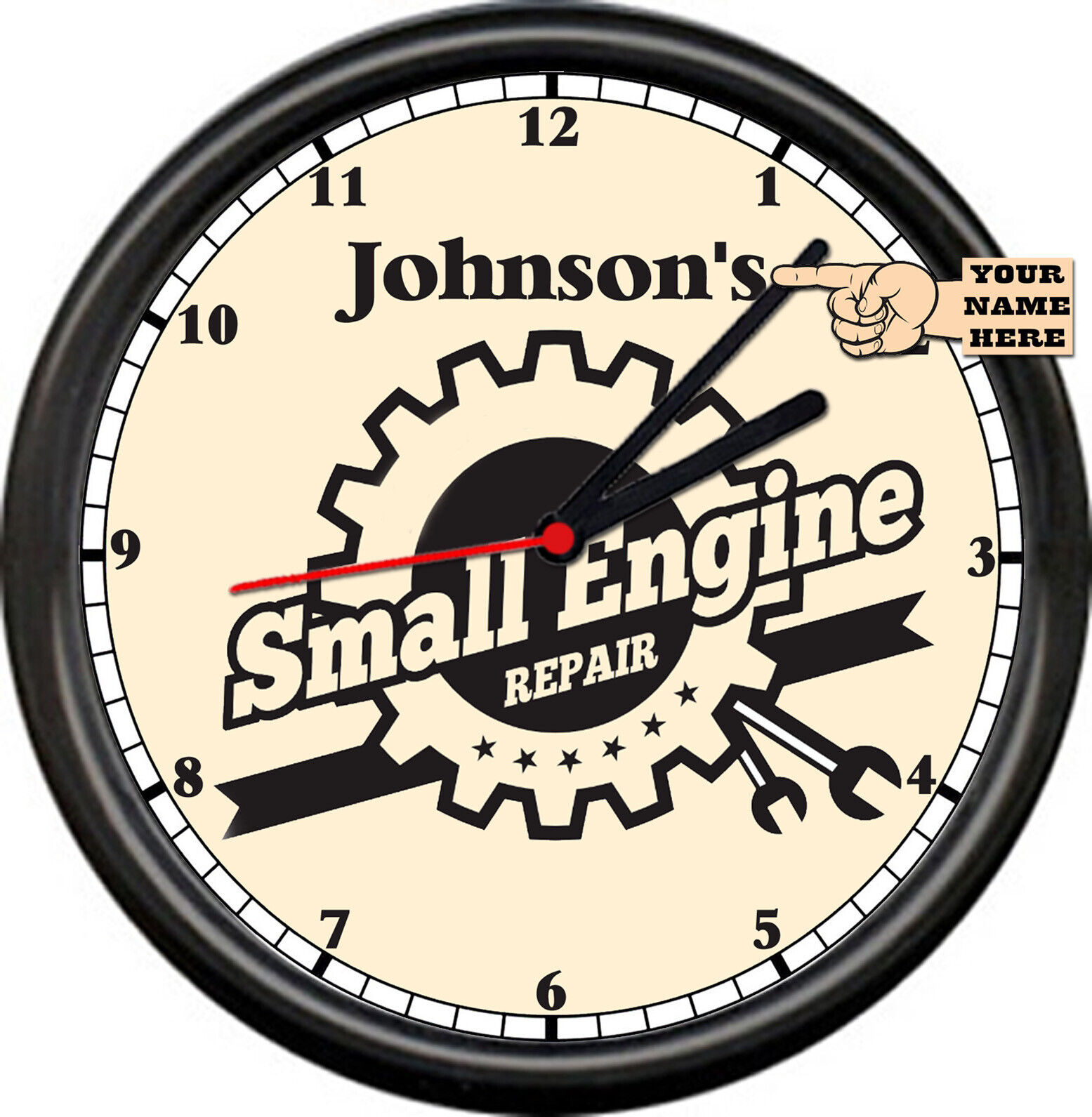 Personalized Small Engine Repair Garage Auto Tool Mechanic Service Wall Clock