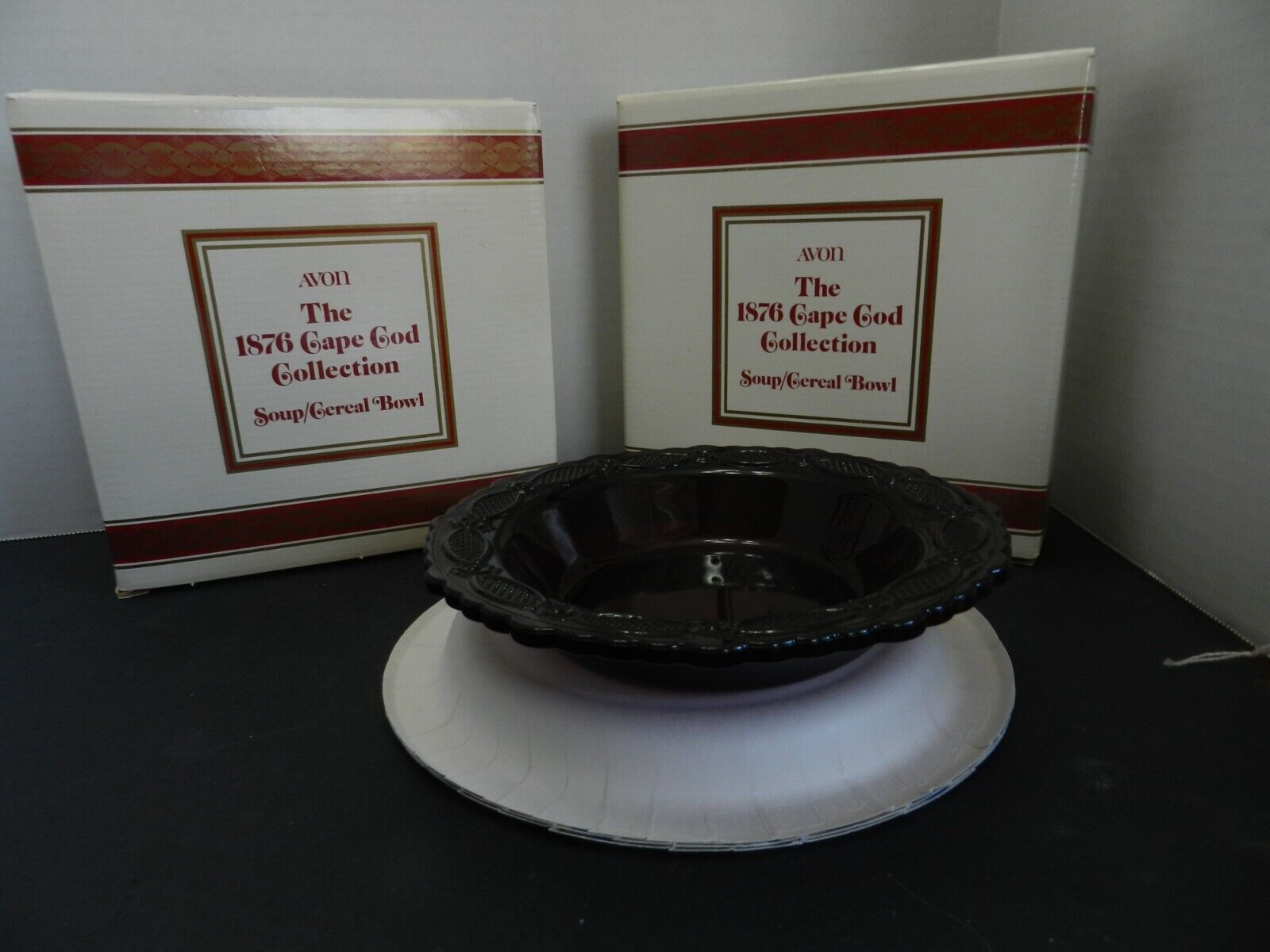 Vtg - Avon 1876 Cape Cod Ruby Red Collection Soup/Cereal Bowls (set of 3)
