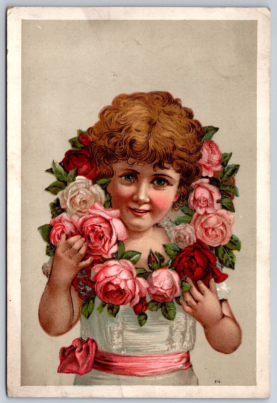 Lion Coffee, girl with a wreath of roses Coffee Can cards