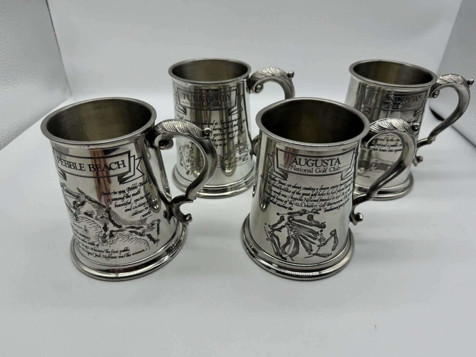 Pewter Tankards- Made In Sheffield Famous Golf Courses- ***READ DESCRIPTION***
