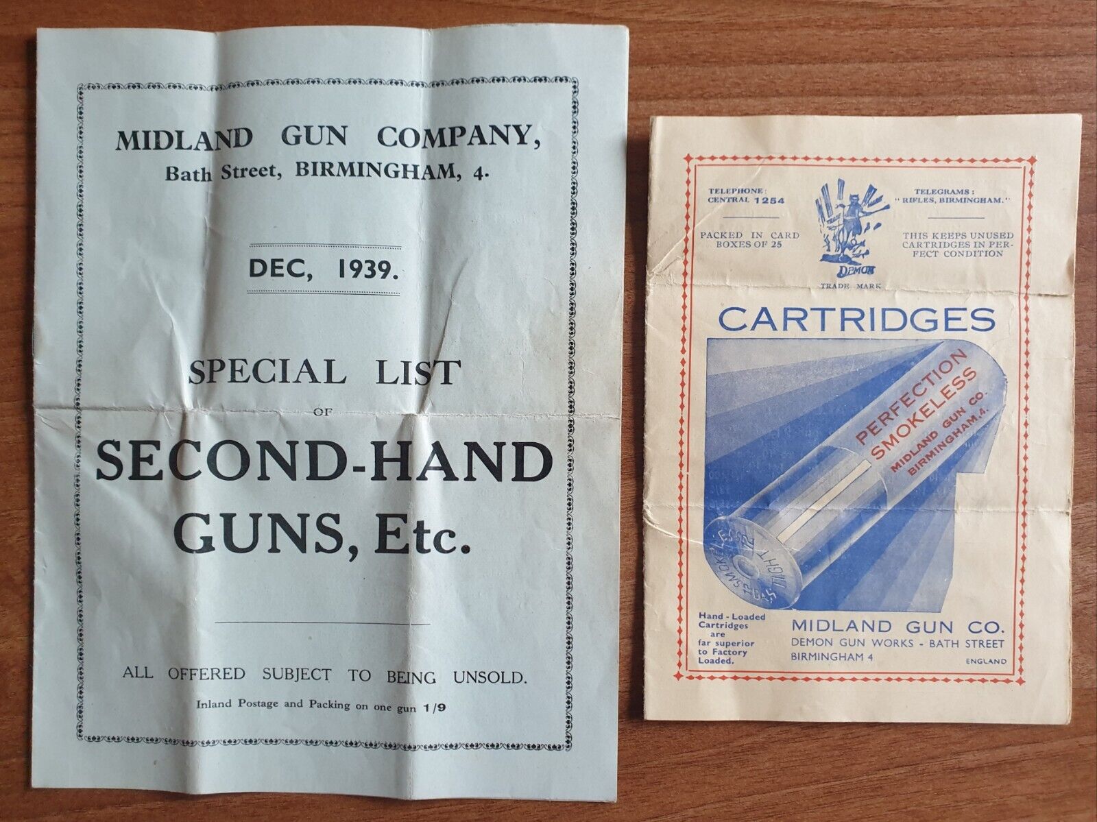 Rare 1939 Midland Gun Co. Firearms & Cartridges Catalogs - WWII Memorabilia
