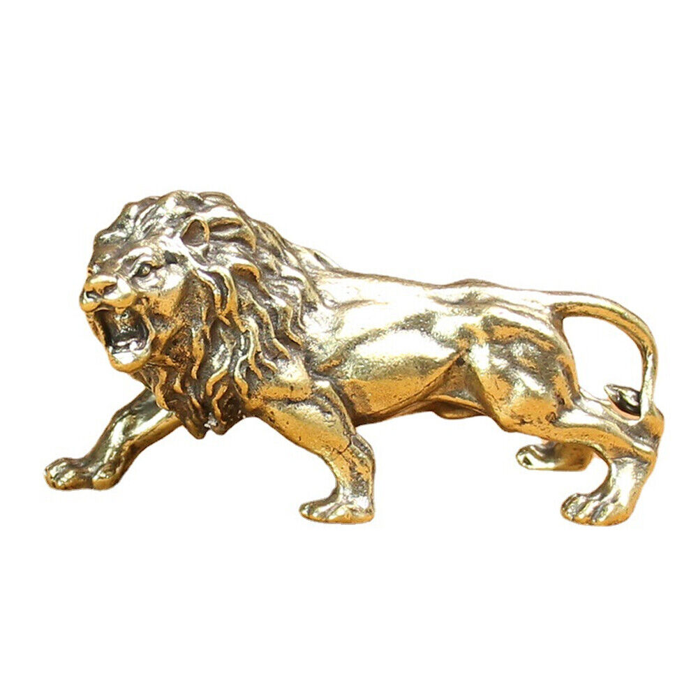 Brass Lion Figurine Statue Table Decoration House Office  Animal Figurines Toys