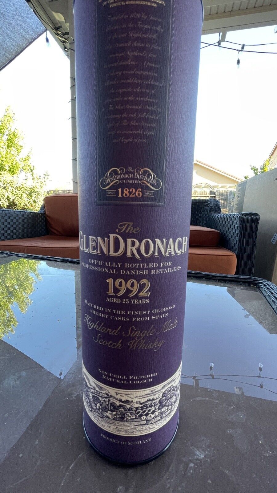 The Glendronach 1992 ( 25 years) Single Malt Whisky Empty Bottle and case 