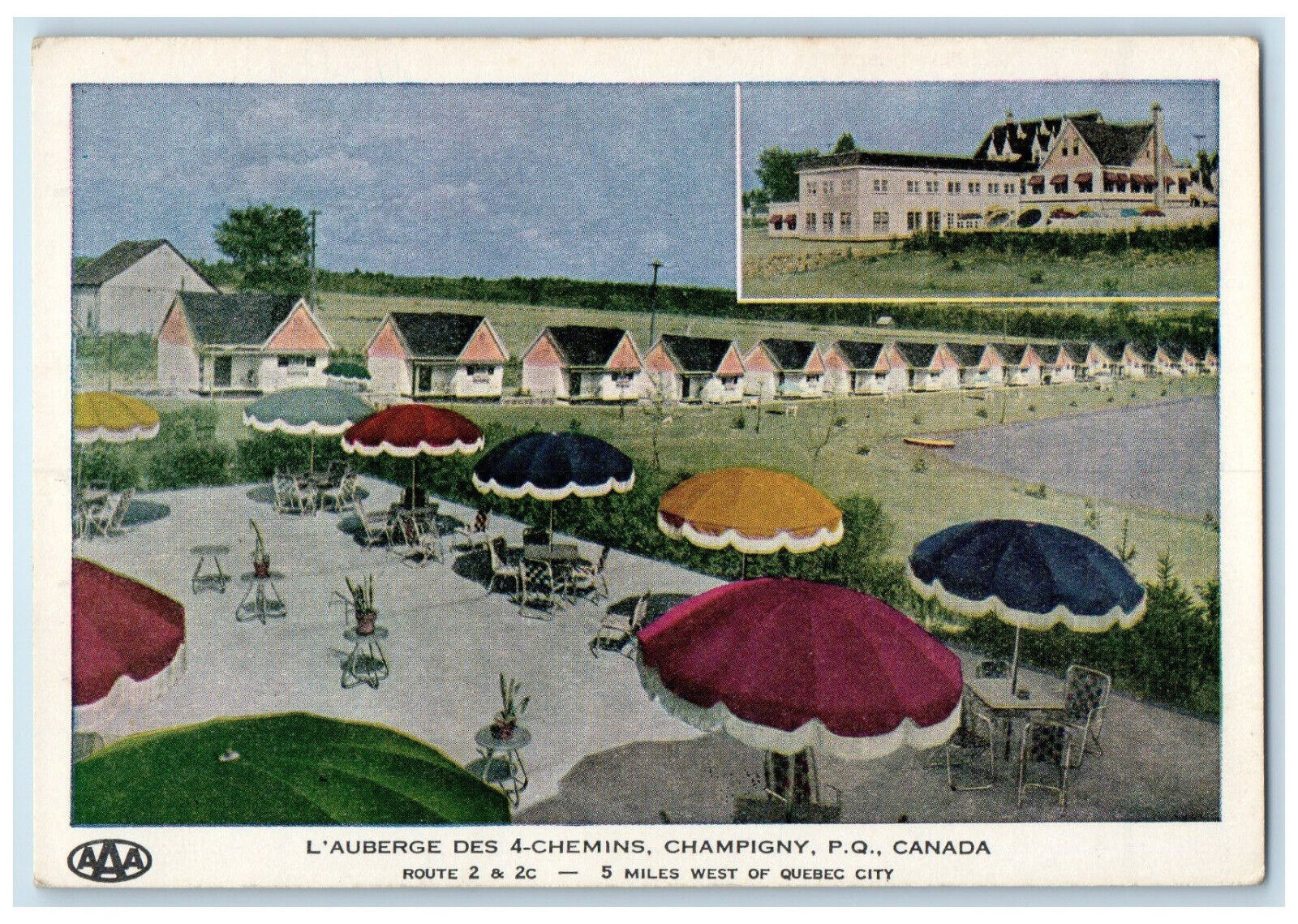 c1940\'s L\'Auberge Des 4-Chemins Champigny Quebec Canada Unposted Postcard