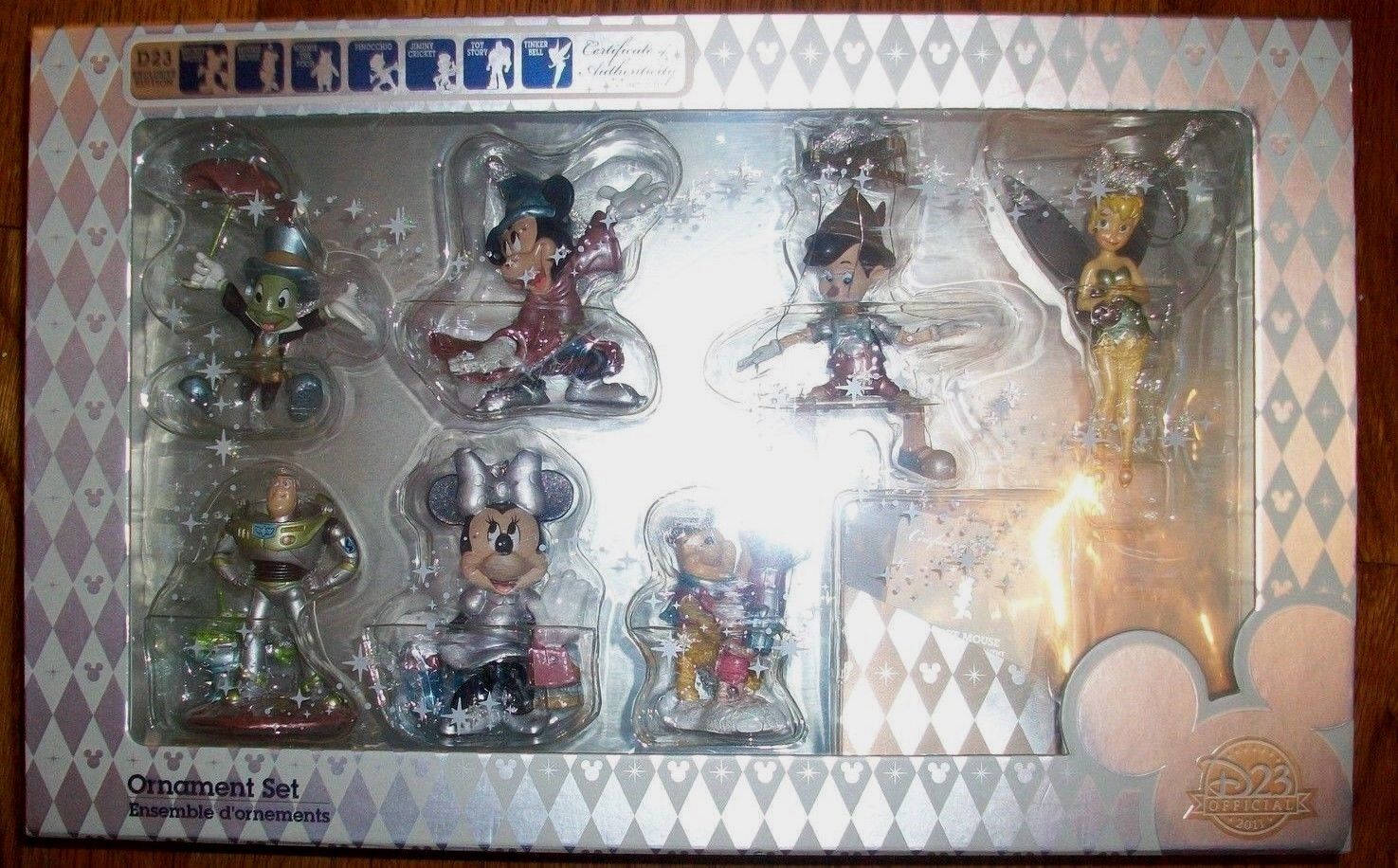 D23 Exclusive 25th Anniversary World of Disney Ornament Collection Set 7Pc LE 