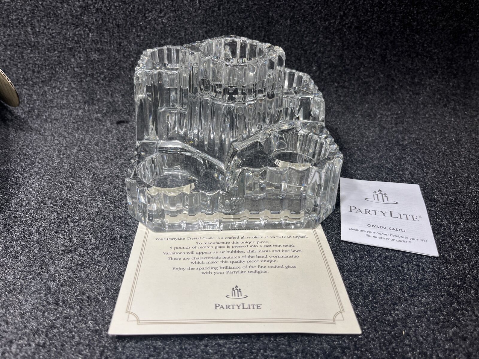 PartyLite Ice Crystal Castle Candle Holder Tea Light Retired Faceted P8834