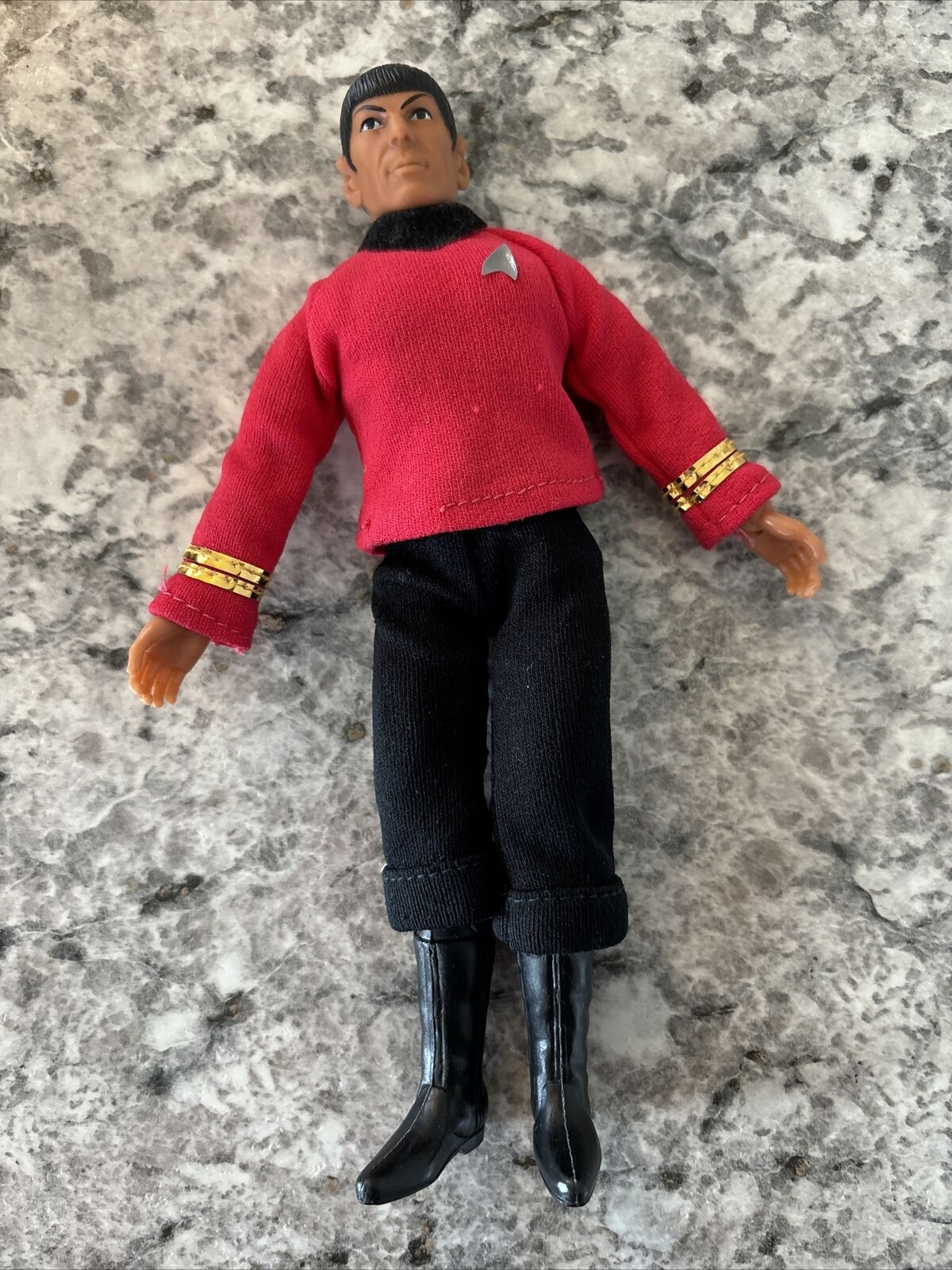 Vintage 1974 Mego Spock Action Figure. Repaired Leg. Wrong Shirt. Broken Finger