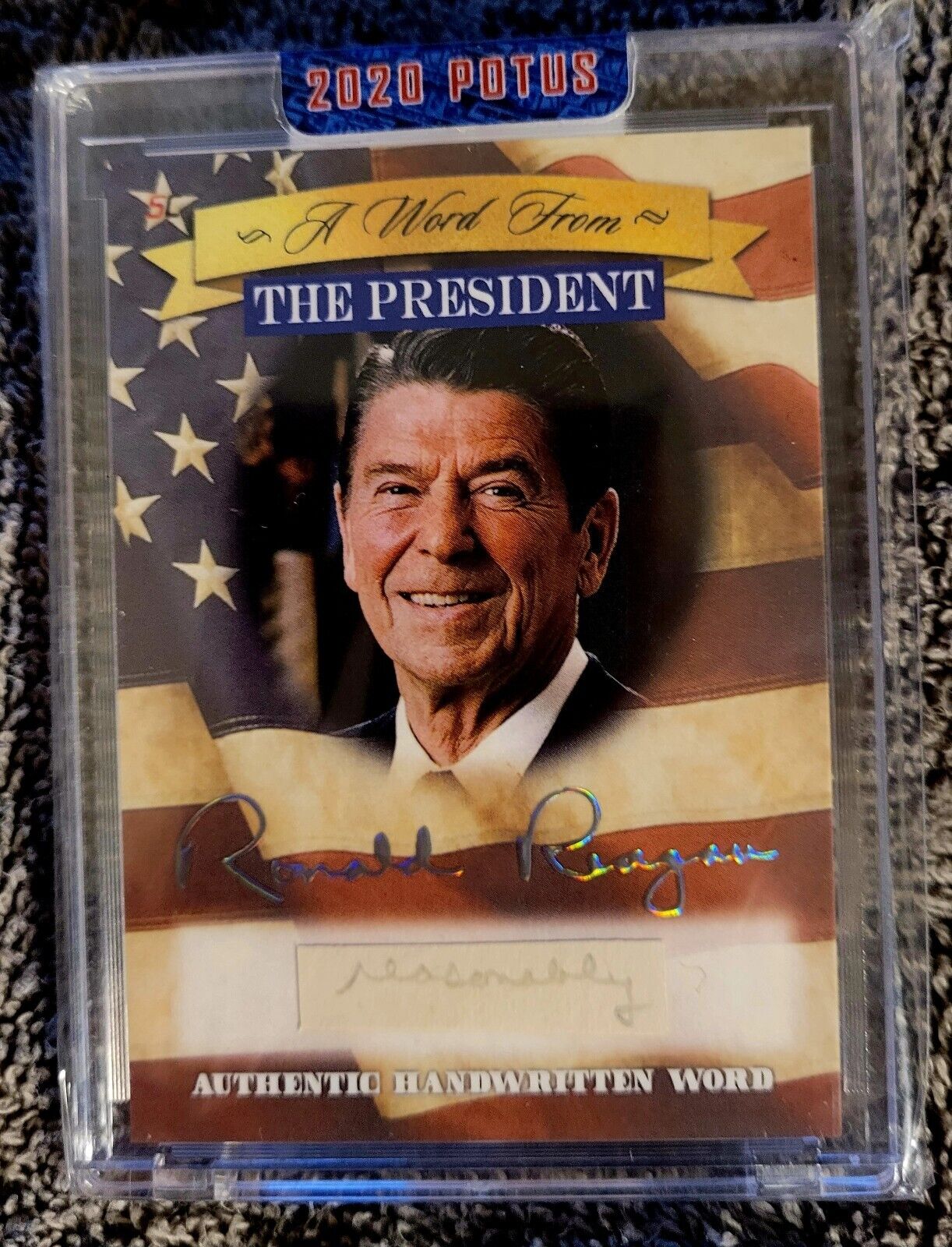 2020 POTUS WORD FROM THE PRESIDENT * RONALD REAGAN * AUTHENTIC HANDWRITTEN WORD