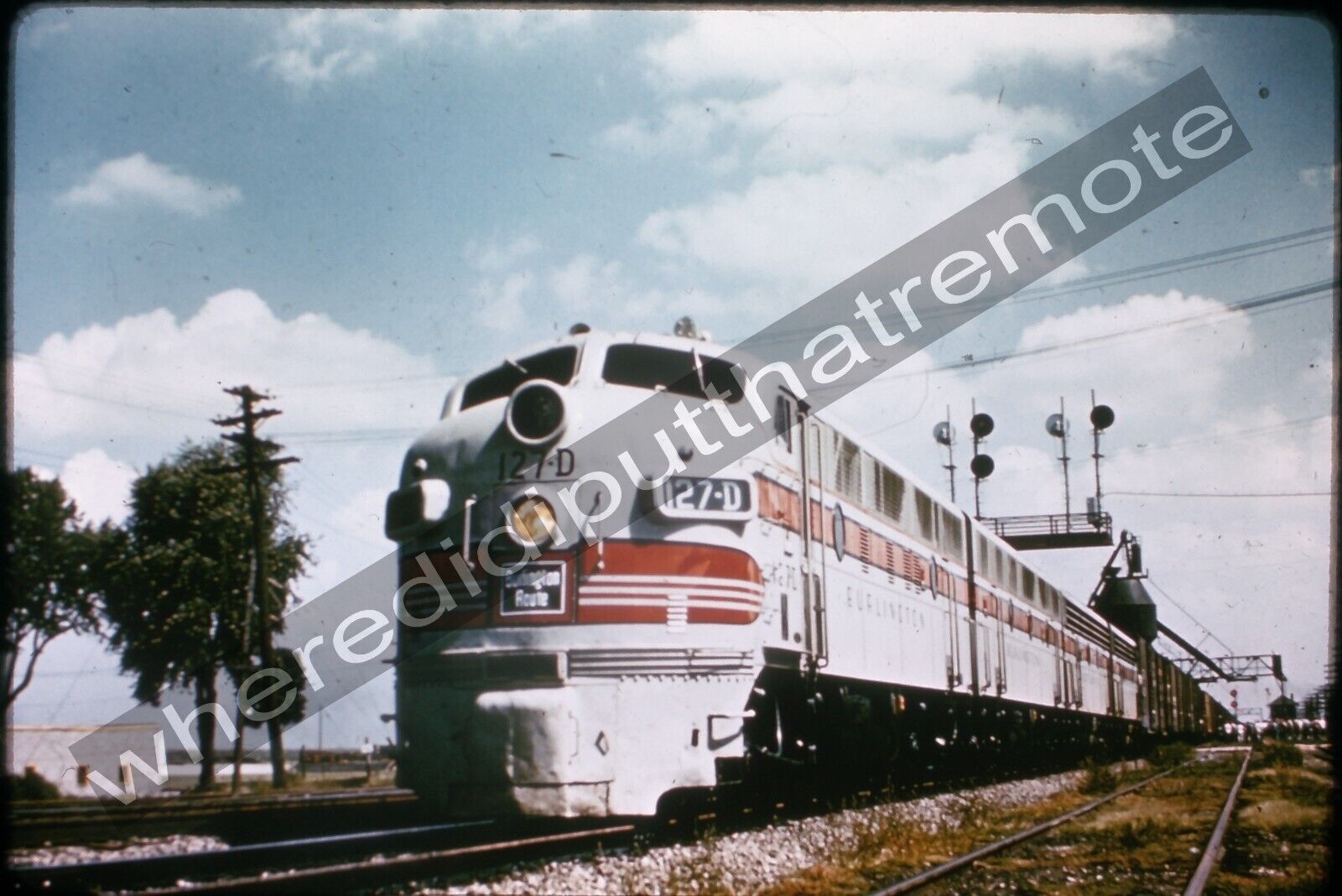 Railroad Slide CB&Q 127D EMD F3A by C.R. Harrison Duplicate