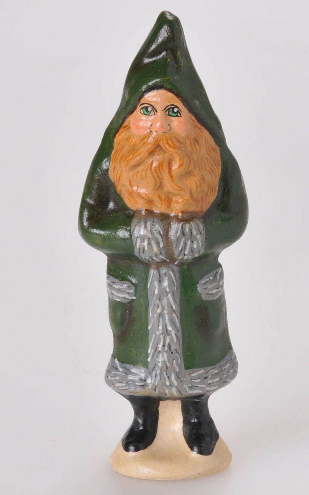 Vaillancourt Folk Art 2000 Father Christmas Figurine #508 Green 4 1/2\