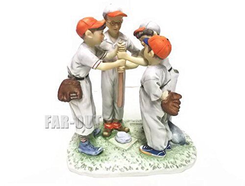 GORHAM Norman Rockwell Choosing Up Sporting Boys Baseball Figurines 1980 Japan