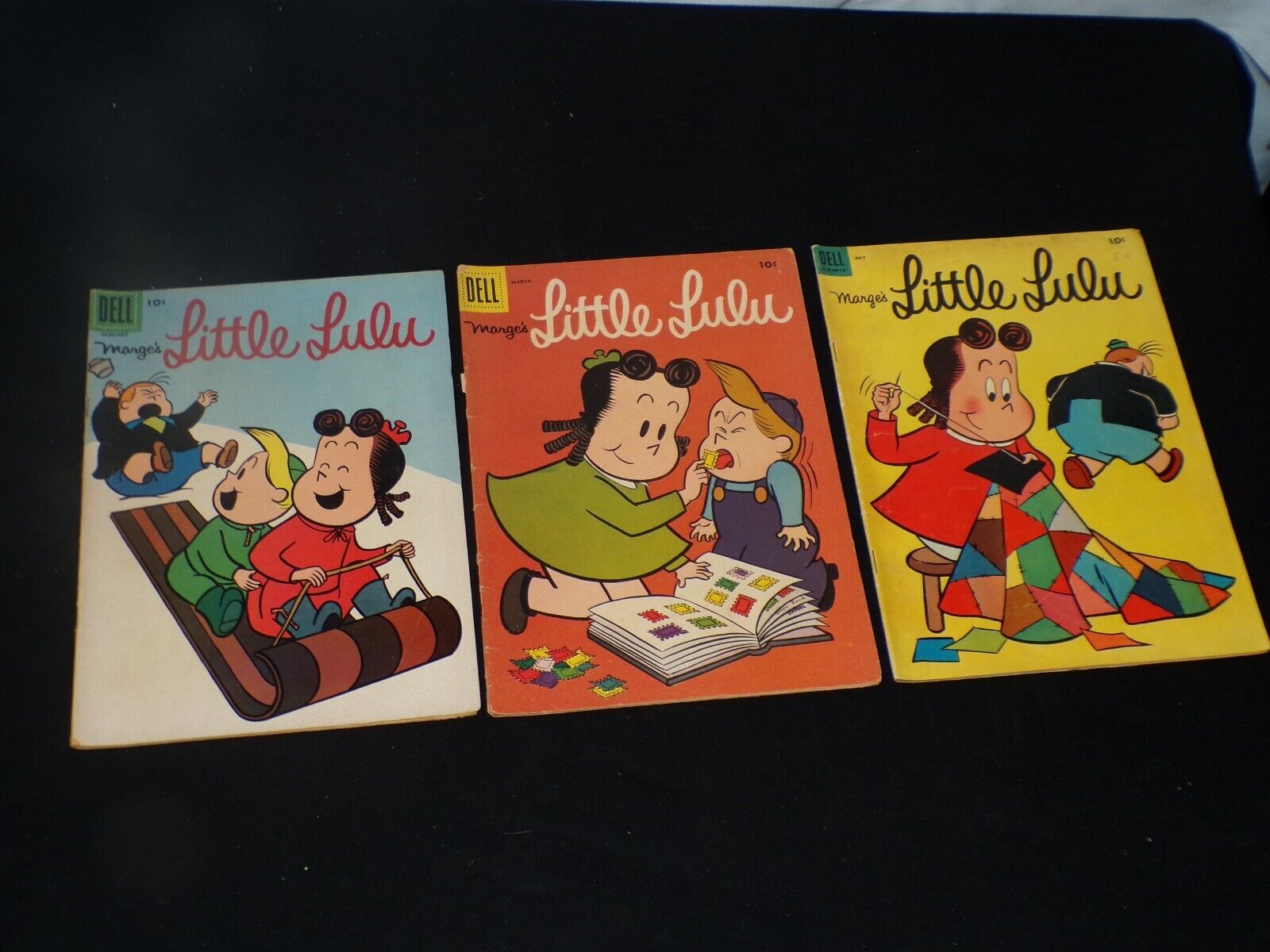 3 Marge\'s Little Lulu Comic books Golden Age Dell VG #73, 105, 115