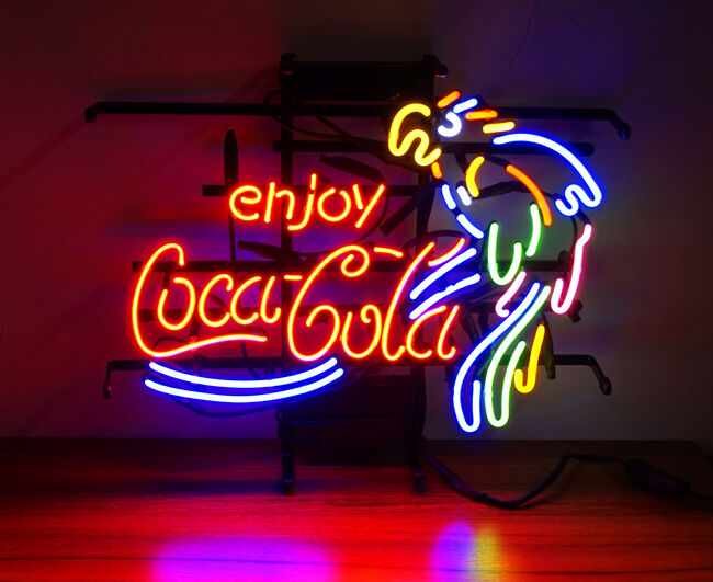 Enjoy Cola Parrot Vintage Style Neon Sign Light Boutique Workshop Decor 17\